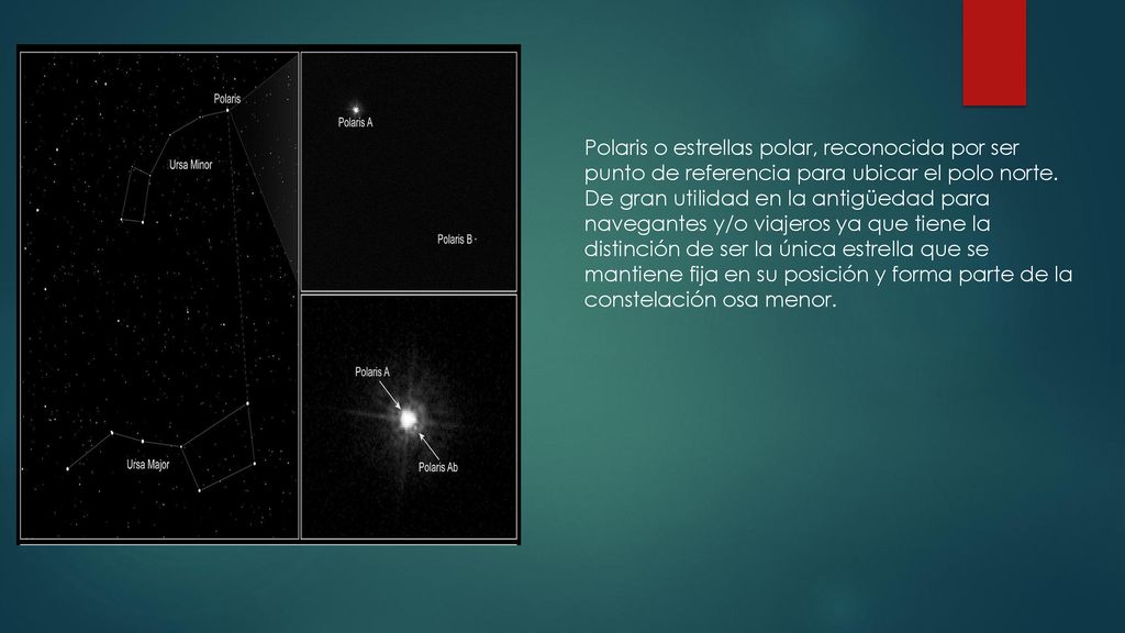 Polaris o estrellas polar, reconocida por ser punto de referencia para ubicar el polo norte.