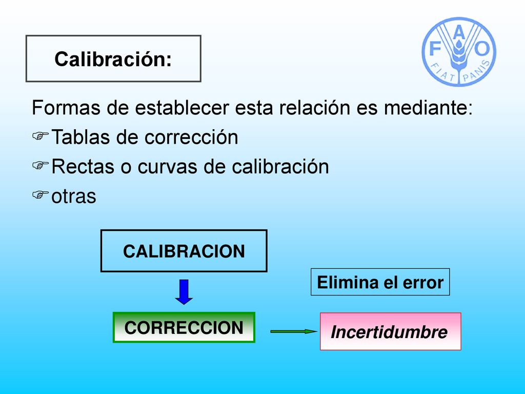Formas de establecer esta relación es mediante: Tablas de corrección