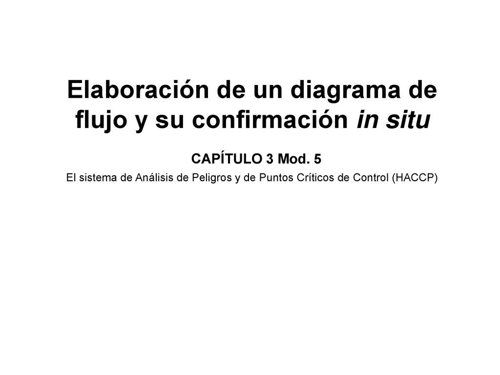 Elaboración de un diagrama de flujo y su confirmación in situ CAPÍTULO 3 Mod.