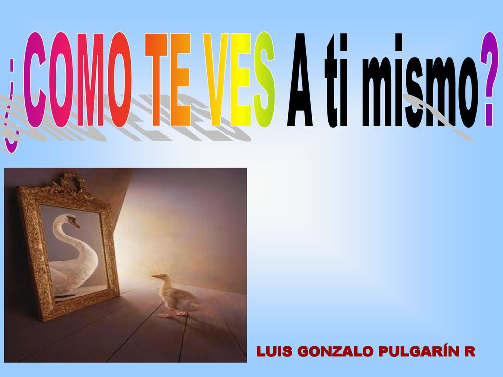 ¿COMO TE VES A ti mismo LUIS GONZALO PULGARÍN R
