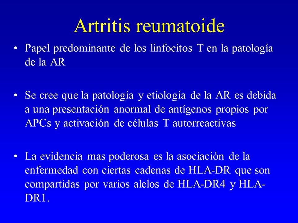 Artritis reumatoide Papel predominante de los linfocitos T en la patología de la AR.