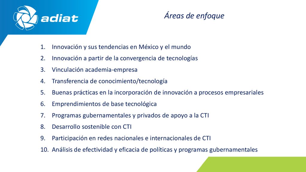 Áreas de enfoque Innovación y sus tendencias en México y el mundo