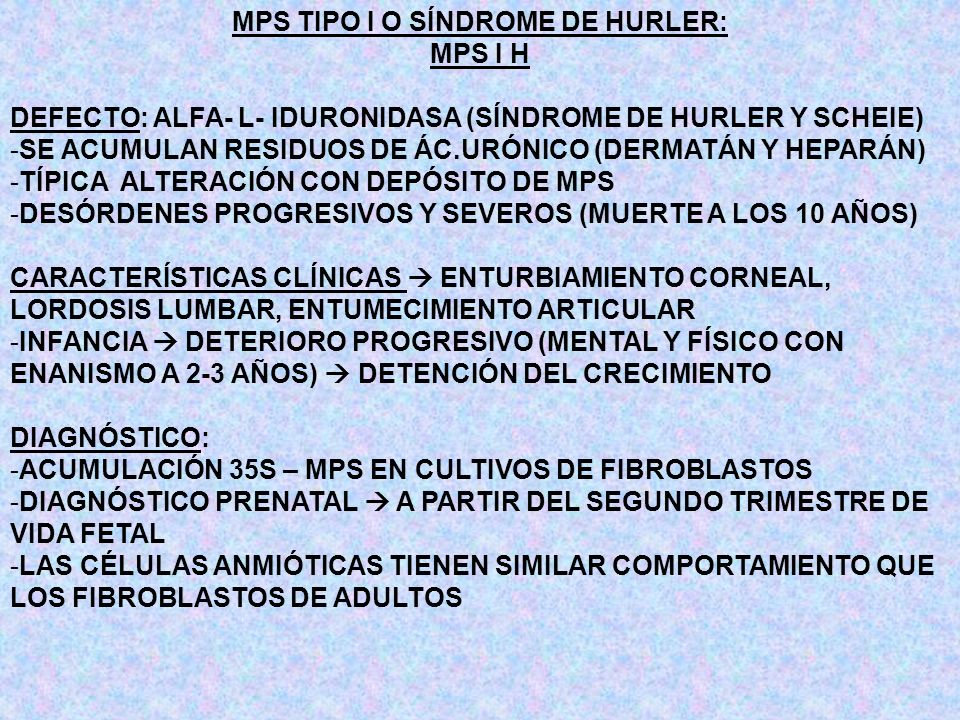 MPS TIPO I O SÍNDROME DE HURLER: