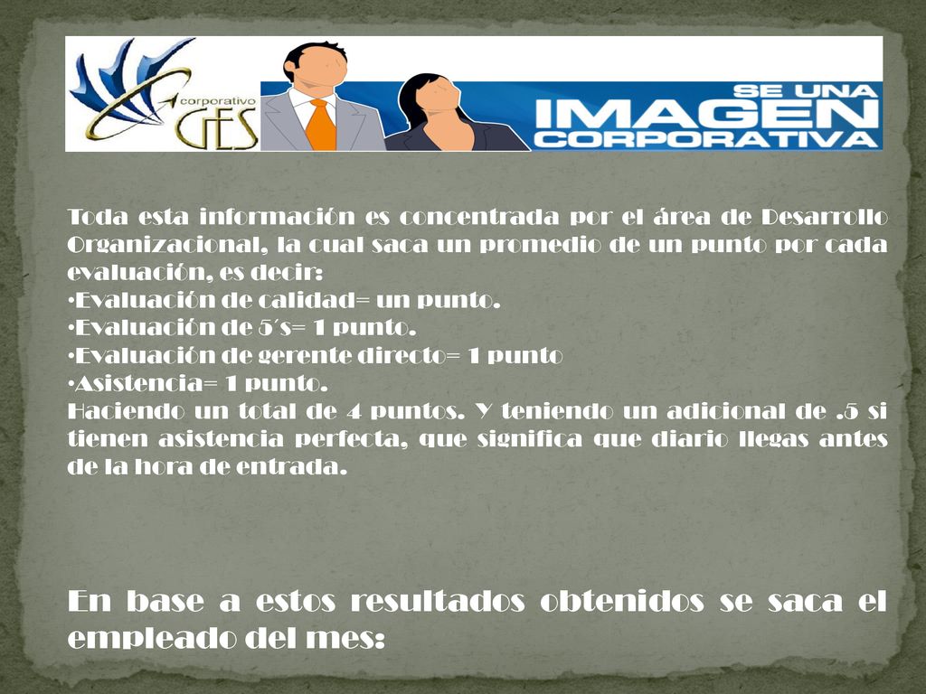 En base a estos resultados obtenidos se saca el empleado del mes: