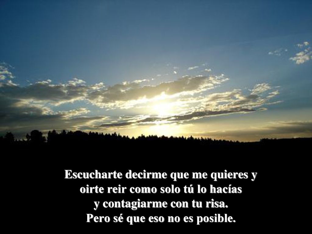 Escucharte decirme que me quieres y oirte reir como solo tú lo hacías y contagiarme con tu risa.