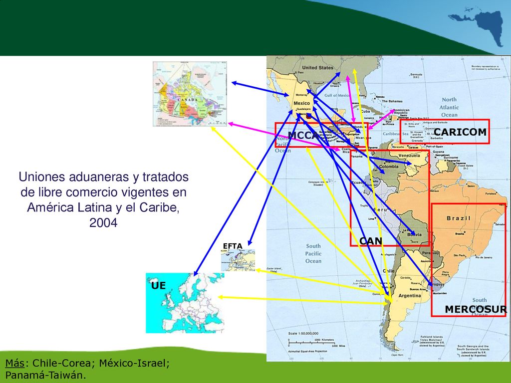 Uniones aduaneras y tratados de libre comercio vigentes en América Latina y el Caribe, 2004