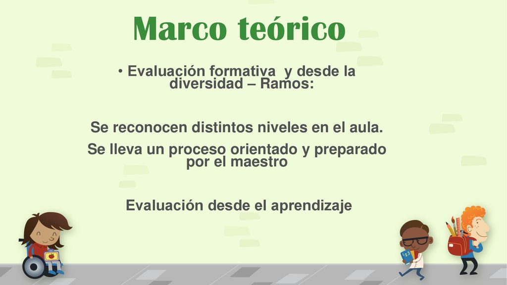Marco teórico Evaluación formativa y desde la diversidad – Ramos: