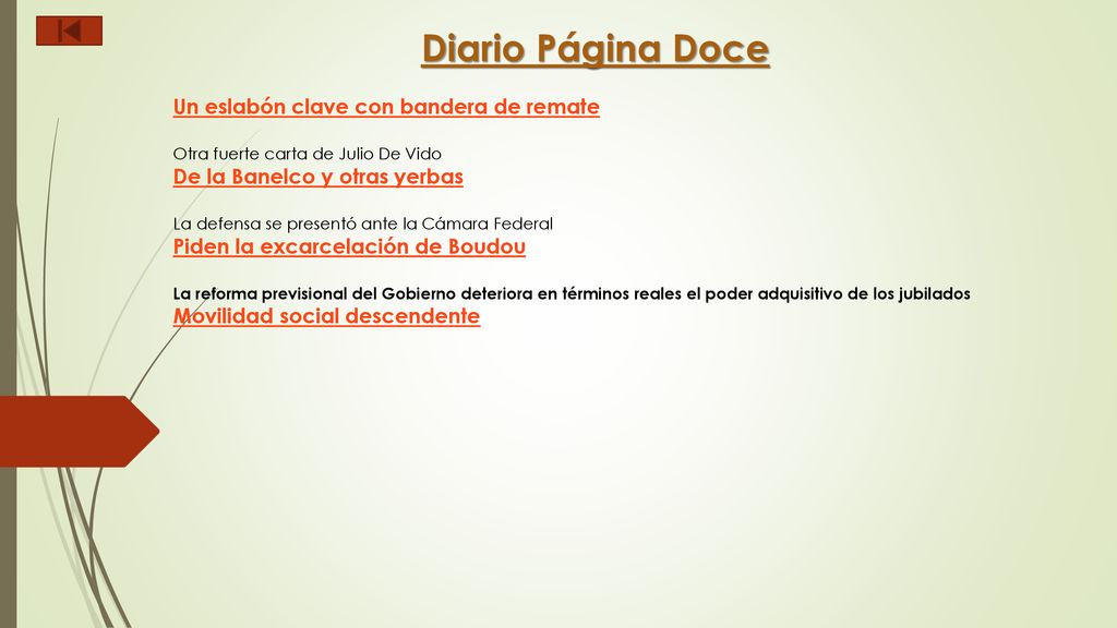 Diario Página Doce Un eslabón clave con bandera de remate