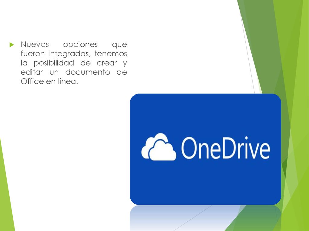Nuevas opciones que fueron integradas, tenemos la posibilidad de crear y editar un documento de Office en línea.