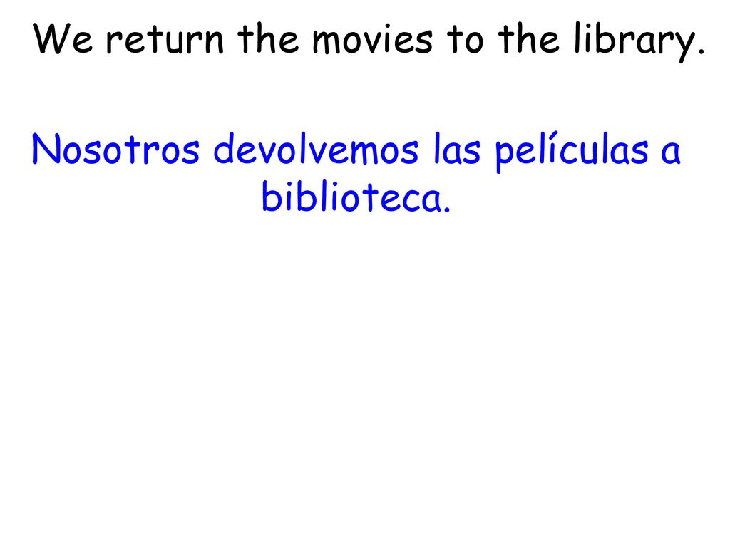 We return the movies to the library.