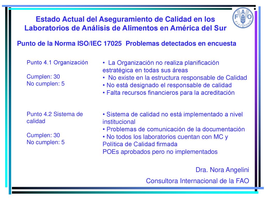Estado Actual del Aseguramiento de Calidad en los Laboratorios de Análisis de Alimentos en América del Sur