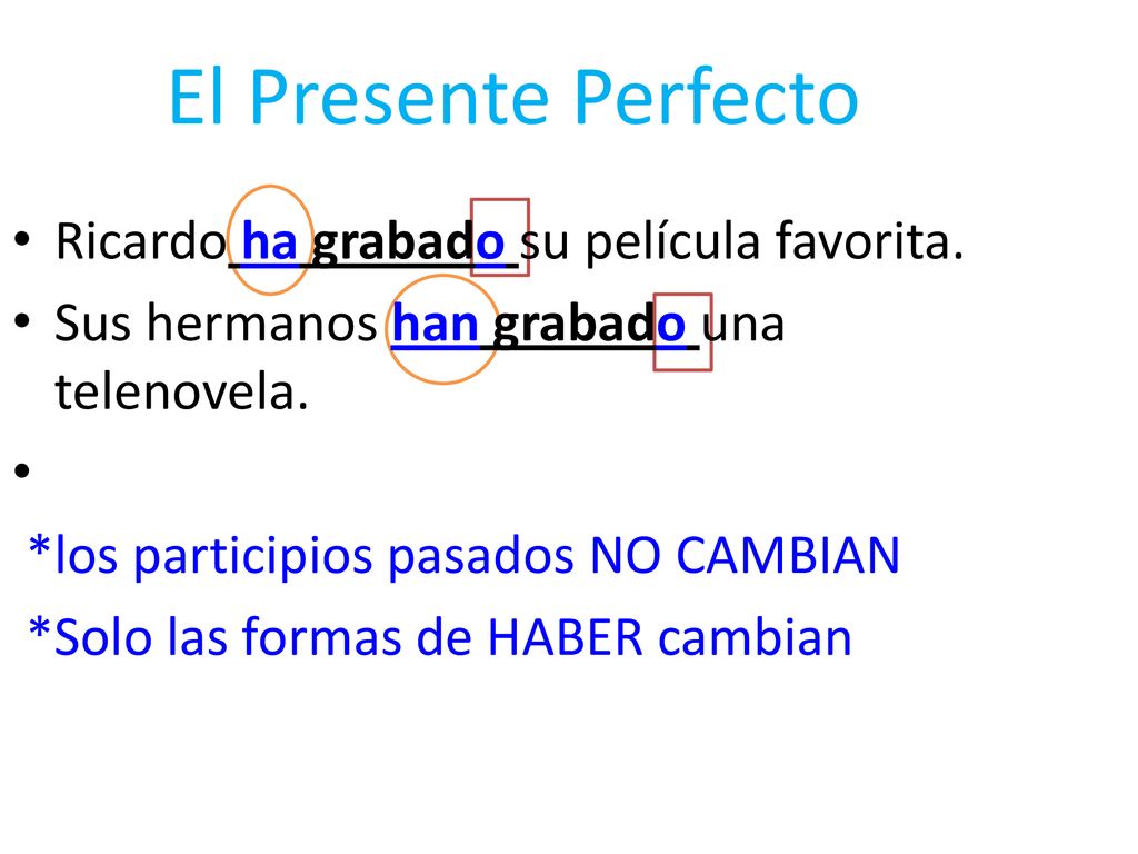 El Presente Perfecto Ricardo ha grabado su película favorita.