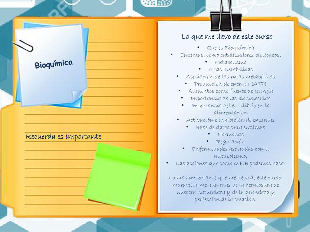 Lo que me llevo de este curso Recuerda es importante