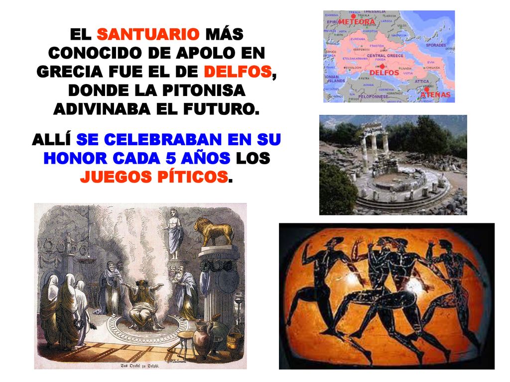 ALLÍ SE CELEBRABAN EN SU HONOR CADA 5 AÑOS LOS JUEGOS PÍTICOS.