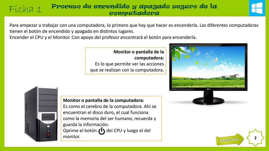 Proceso de encendido y apagado seguro de la computadora