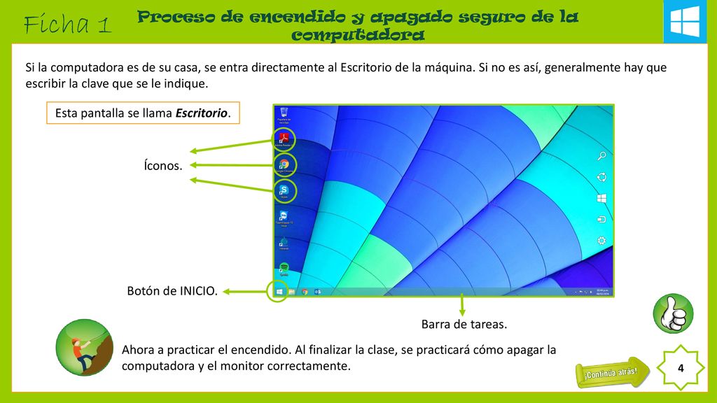 Ficha 1 Proceso de encendido y apagado seguro de la computadora