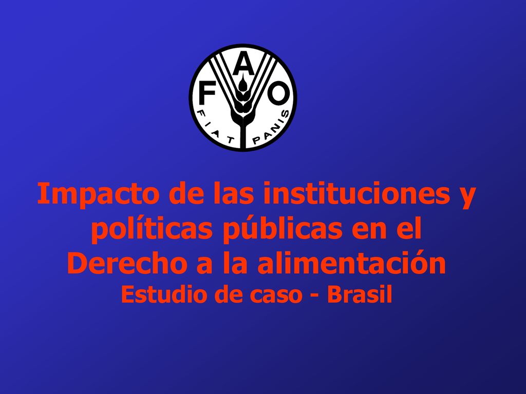 Impacto de las instituciones y políticas públicas en el Derecho a la alimentación Estudio de caso - Brasil