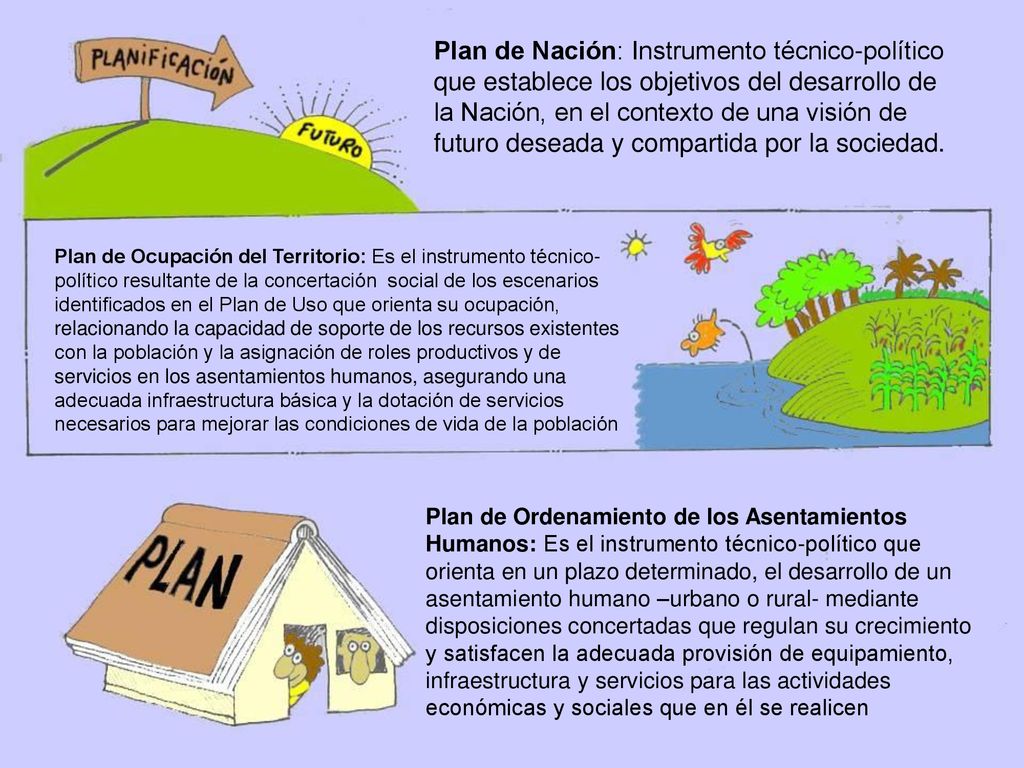 Plan de Nación: Instrumento técnico-político que establece los objetivos del desarrollo de la Nación, en el contexto de una visión de futuro deseada y compartida por la sociedad.
