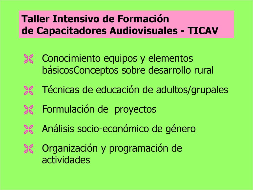 Taller Intensivo de Formación de Capacitadores Audiovisuales - TICAV