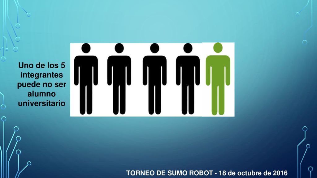 Uno de los 5 integrantes puede no ser alumno universitario