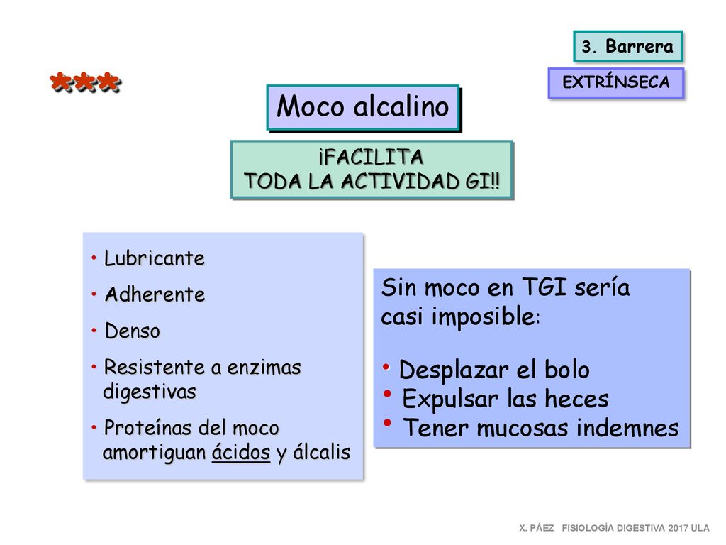 *** Moco alcalino Sin moco en TGI sería casi imposible: