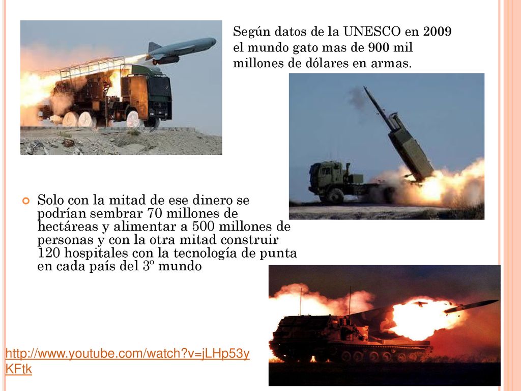 Según datos de la UNESCO en 2009 el mundo gato mas de 900 mil millones de dólares en armas.