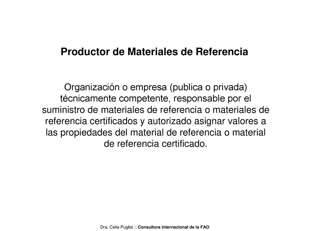 Productor de Materiales de Referencia