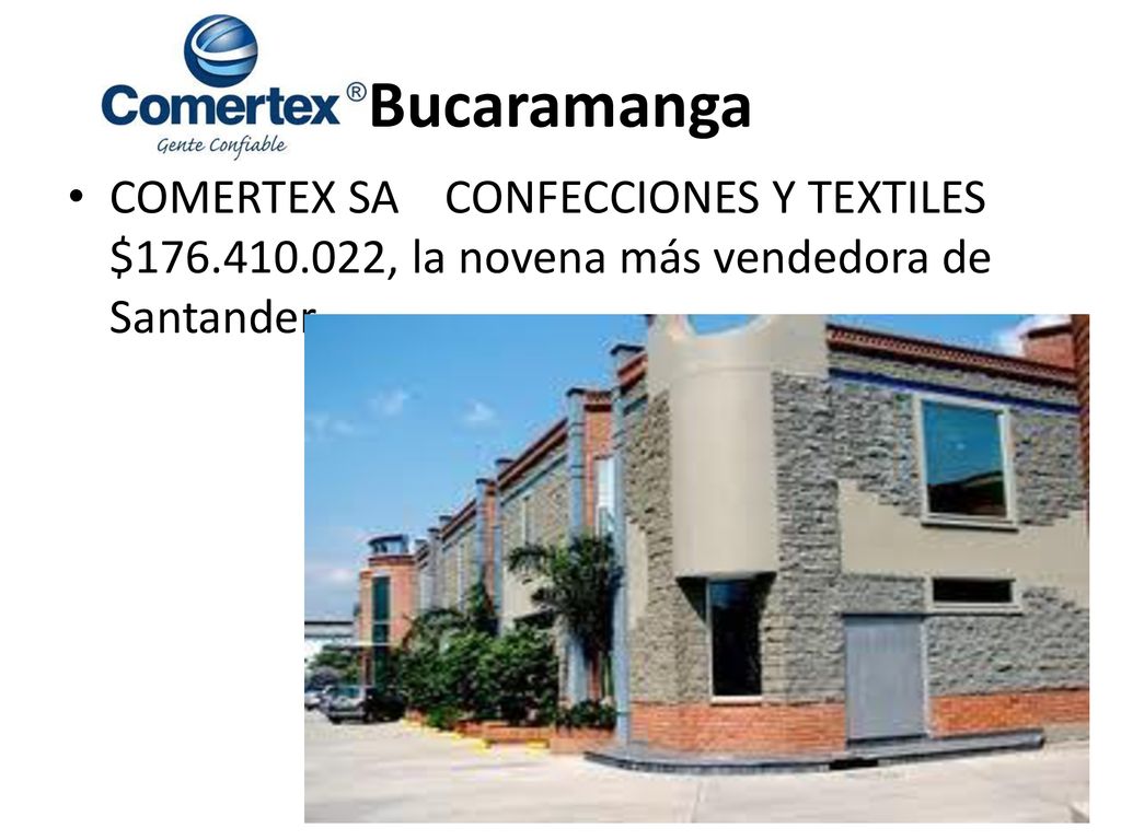 Bucaramanga COMERTEX SA CONFECCIONES Y TEXTILES $ , la novena más vendedora de Santander.