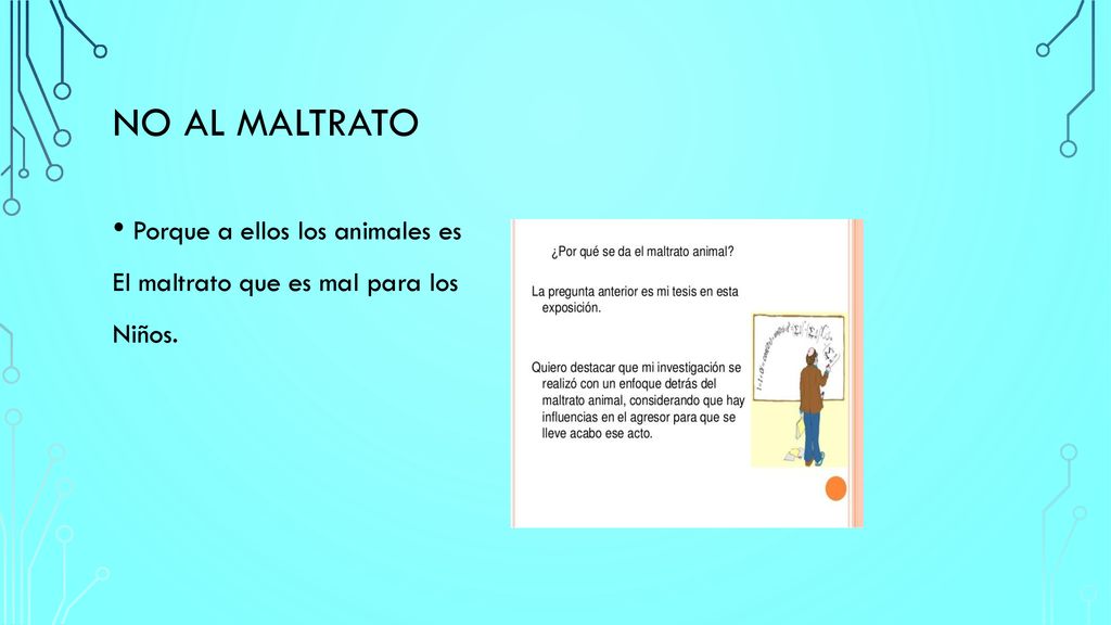 No al maltrato Porque a ellos los animales es