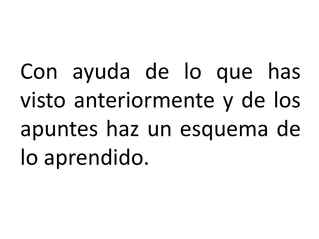 Con ayuda de lo que has visto anteriormente y de los apuntes haz un esquema de lo aprendido.