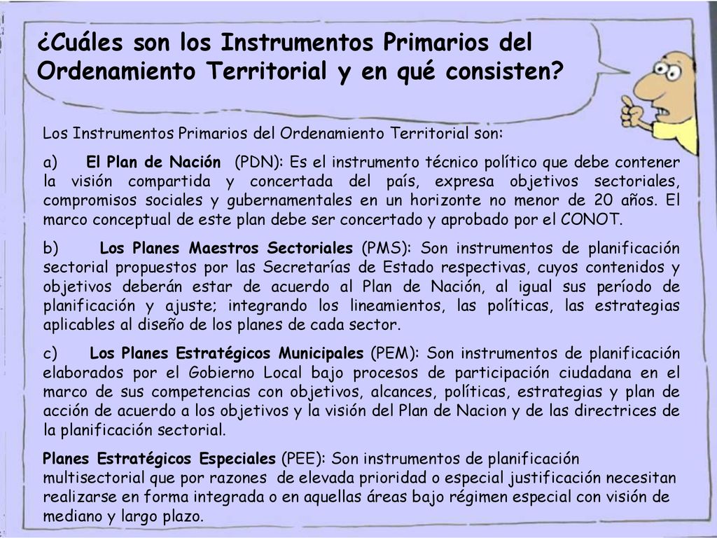 ¿Cuáles son los Instrumentos Primarios del Ordenamiento Territorial y en qué consisten