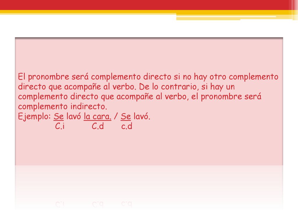 El pronombre será complemento directo si no hay otro complemento directo que acompañe al verbo.