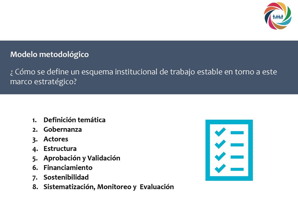 Modelo metodológico ¿ Cómo se define un esquema institucional de trabajo estable en torno a este marco estratégico