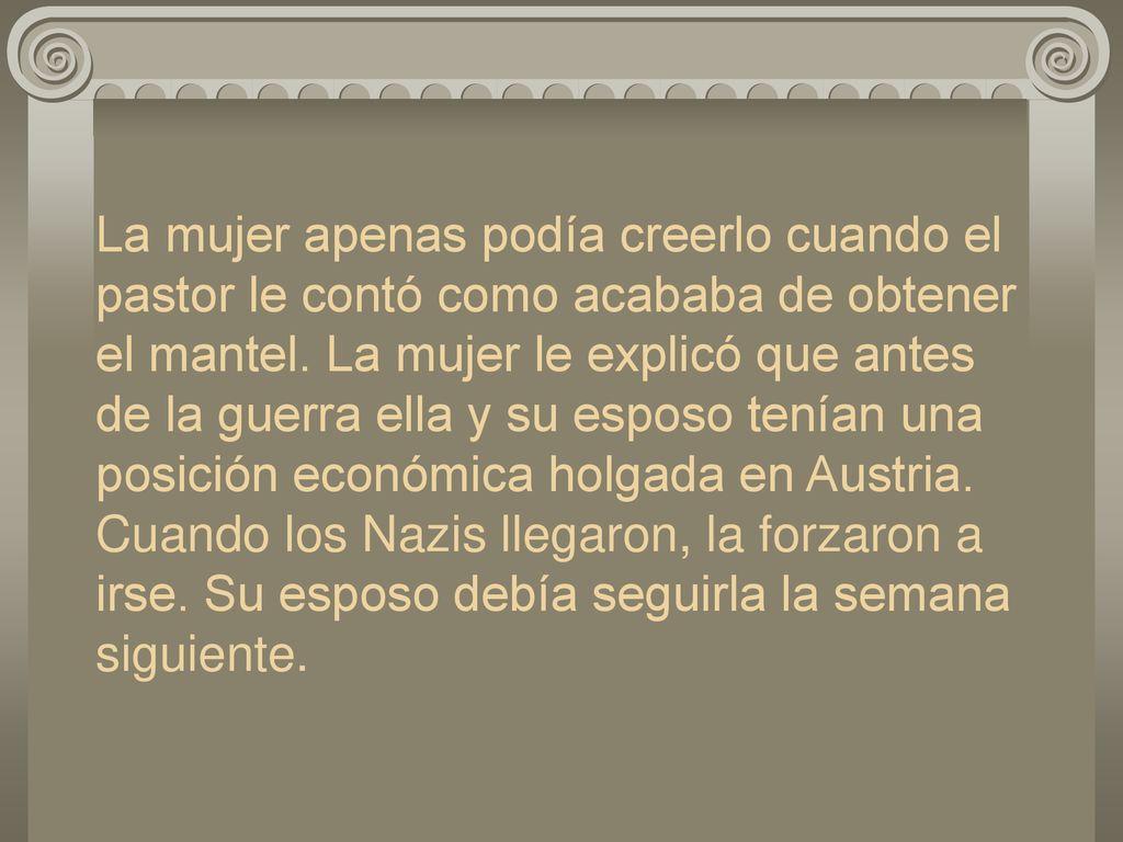 La mujer apenas podía creerlo cuando el pastor le contó como acababa de obtener el mantel.