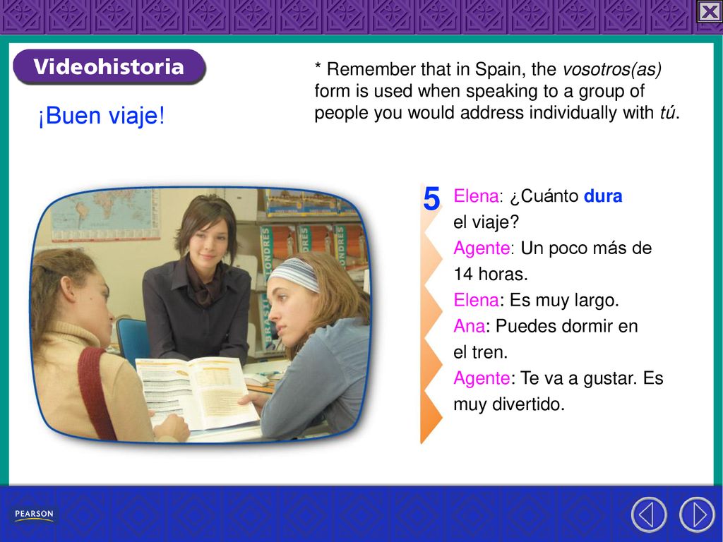 * Remember that in Spain, the vosotros(as) form is used when speaking to a group of people you would address individually with tú.