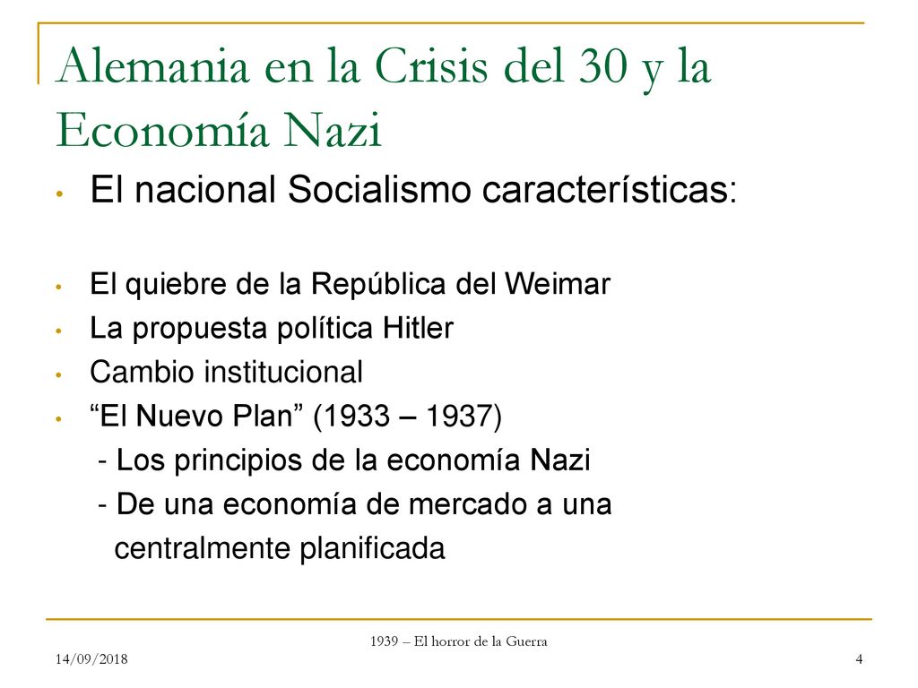 Alemania en la Crisis del 30 y la Economía Nazi