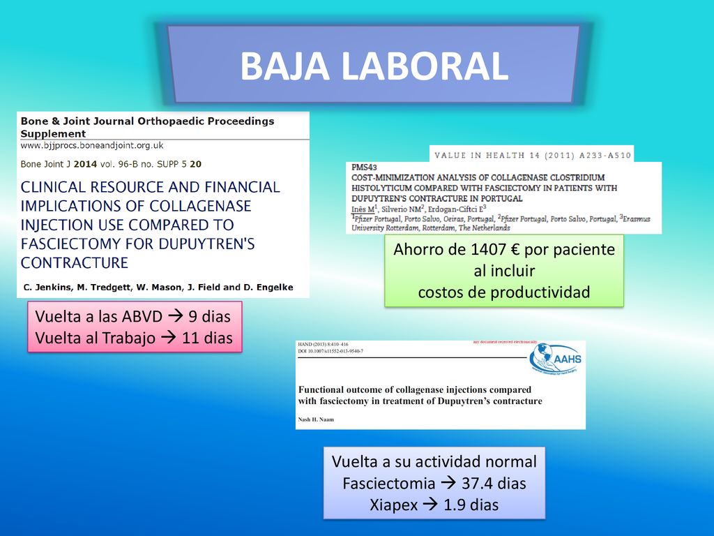 BAJA LABORAL Ahorro de 1407 € por paciente al incluir