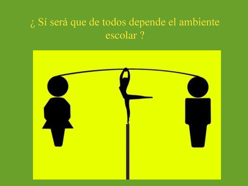 ¿ Sí será que de todos depende el ambiente escolar