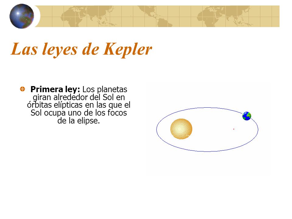 Las leyes de Kepler Primera ley: Los planetas giran alrededor del Sol en órbitas elípticas en las que el Sol ocupa uno de los focos de la elipse.