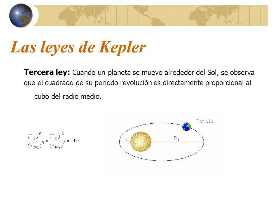 Las leyes de Kepler Tercera ley: Cuando un planeta se mueve alrededor del Sol, se observa.