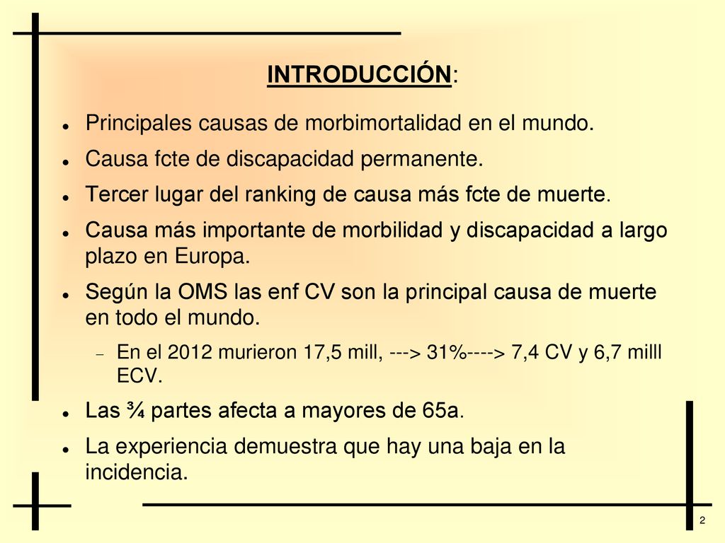 INTRODUCCIÓN: Principales causas de morbimortalidad en el mundo.