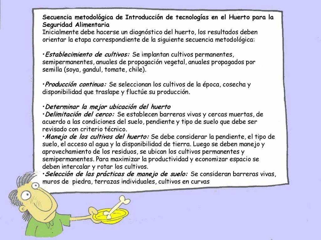 Secuencia metodológica de Introducción de tecnologías en el Huerto para la Seguridad Alimentaria