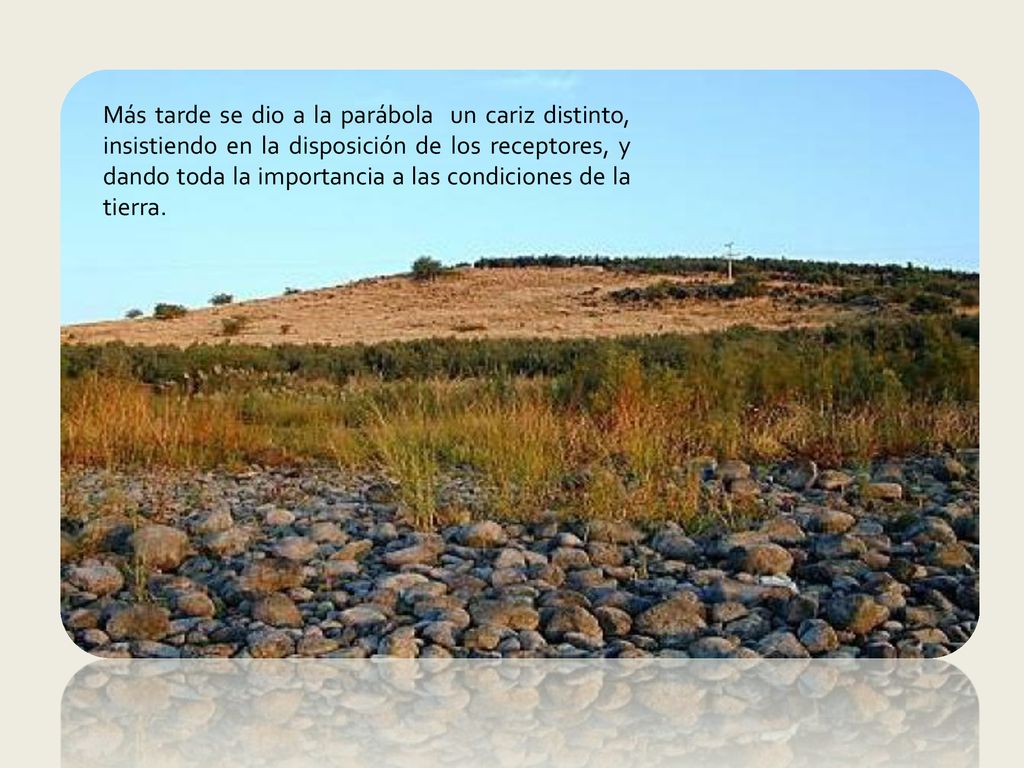 Más tarde se dio a la parábola un cariz distinto, insistiendo en la disposición de los receptores, y dando toda la importancia a las condiciones de la tierra.