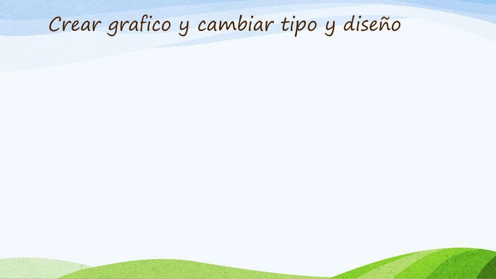 Crear grafico y cambiar tipo y diseño