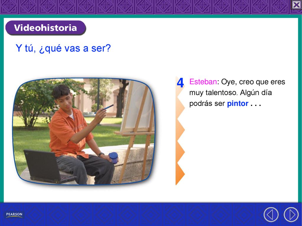 4 Y tú, ¿qué vas a ser Esteban: Oye, creo que eres