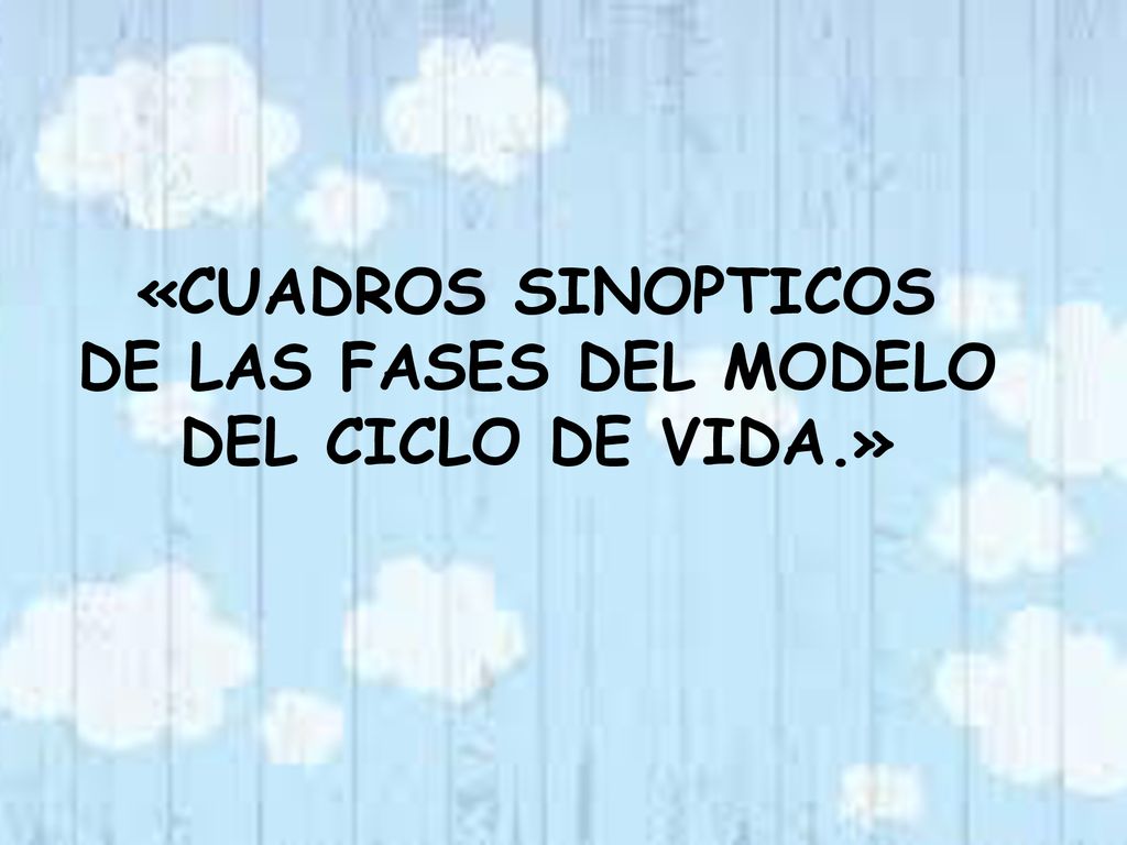 «CUADROS SINOPTICOS DE LAS FASES DEL MODELO DEL CICLO DE VIDA.»