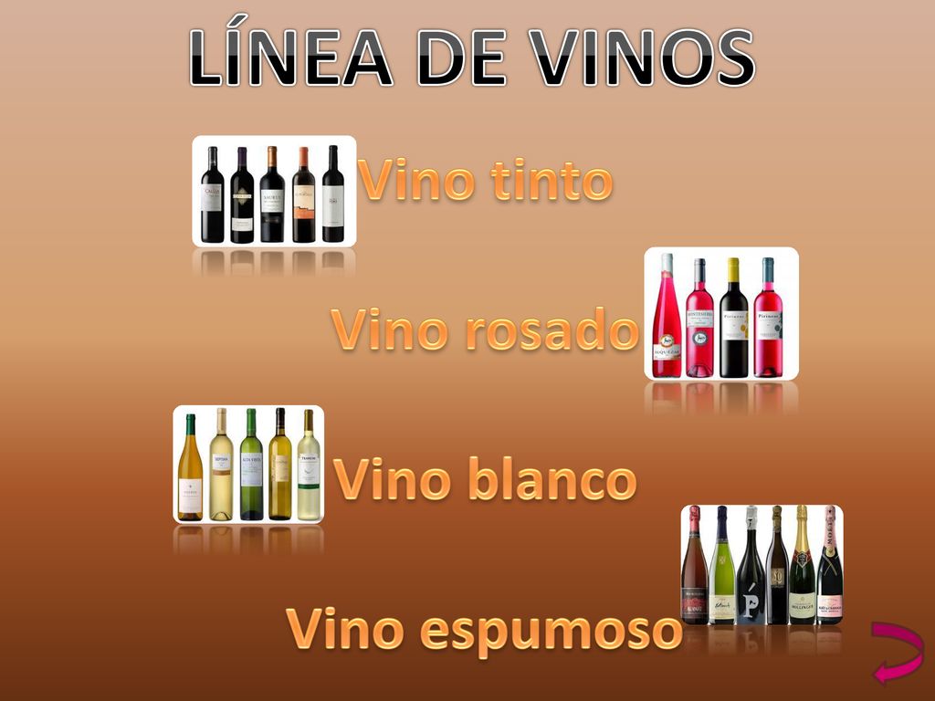 LÍNEA DE VINOS Vino tinto Vino rosado Vino blanco Vino espumoso