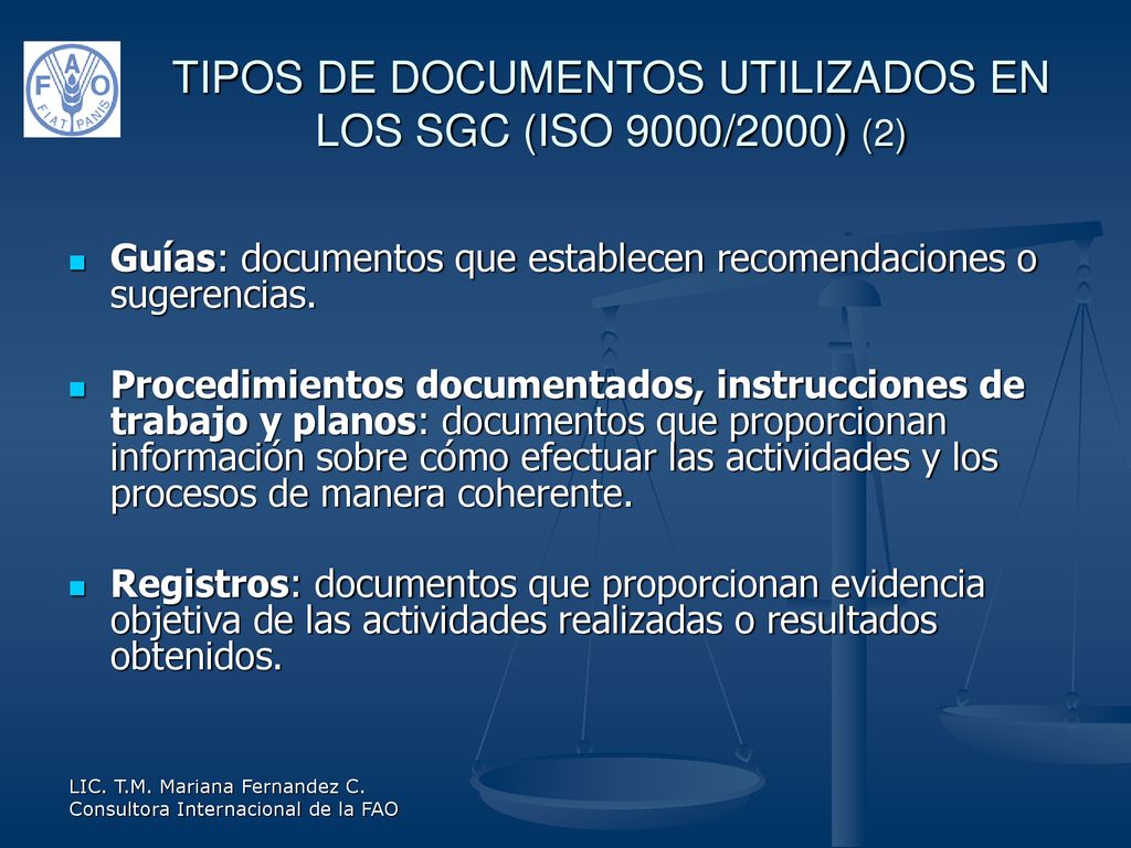 TIPOS DE DOCUMENTOS UTILIZADOS EN LOS SGC (ISO 9000/2000) (2)
