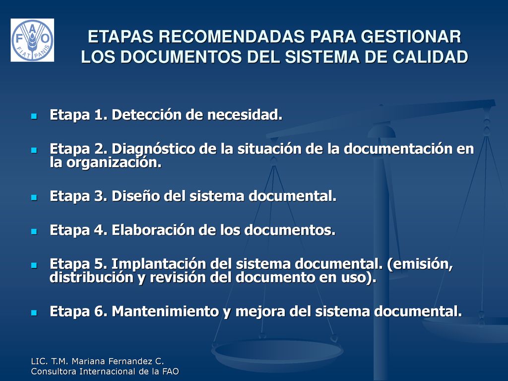 ETAPAS RECOMENDADAS PARA GESTIONAR LOS DOCUMENTOS DEL SISTEMA DE CALIDAD