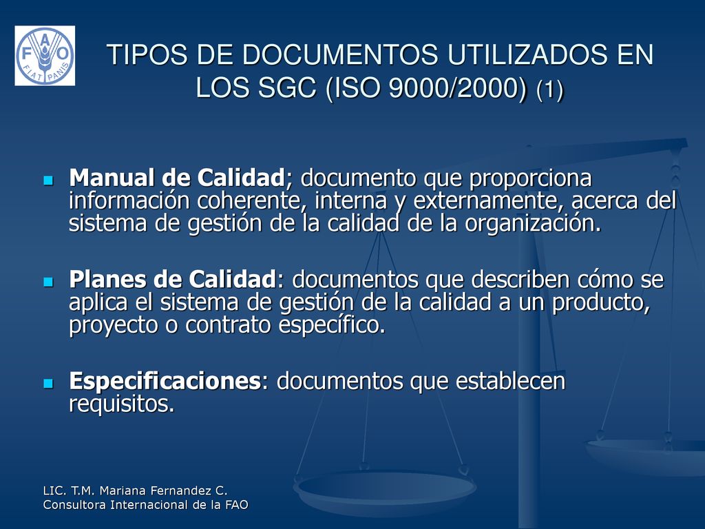 TIPOS DE DOCUMENTOS UTILIZADOS EN LOS SGC (ISO 9000/2000) (1)